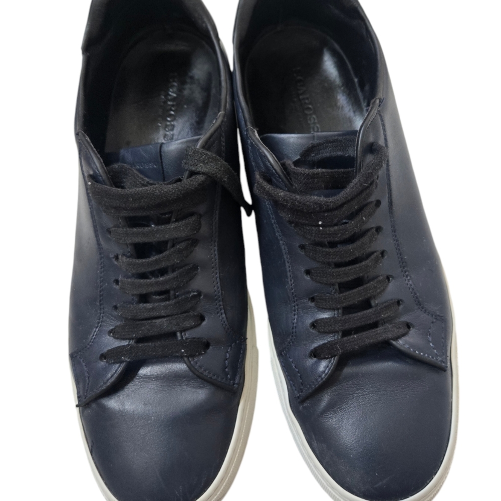 Scarosso Andy Blue Leather Sneakers Shoes Hand Made in Italy  Size 45 EU/US 12